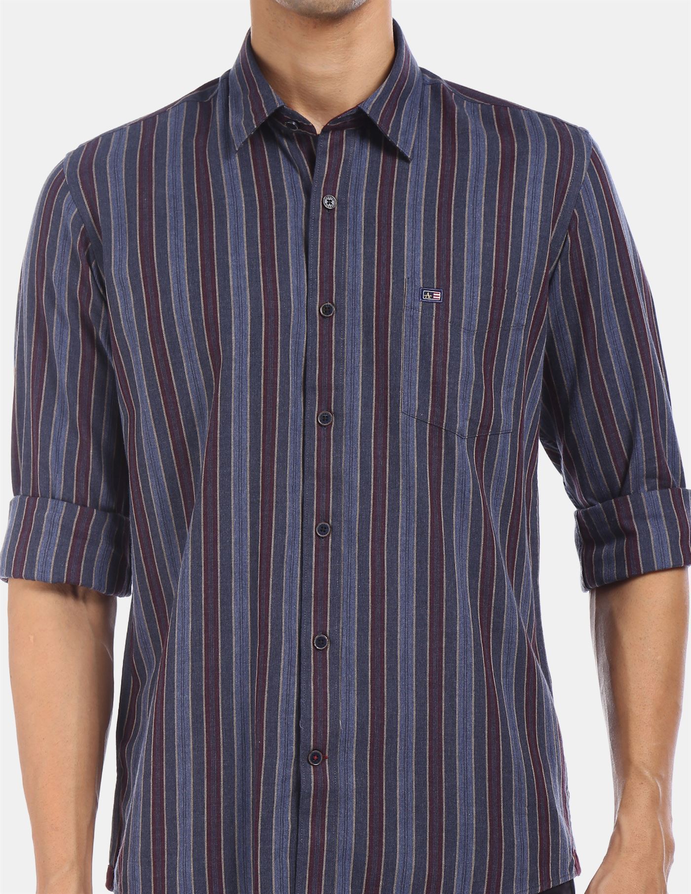 Arrow Men Casual Wear Blue Shirt